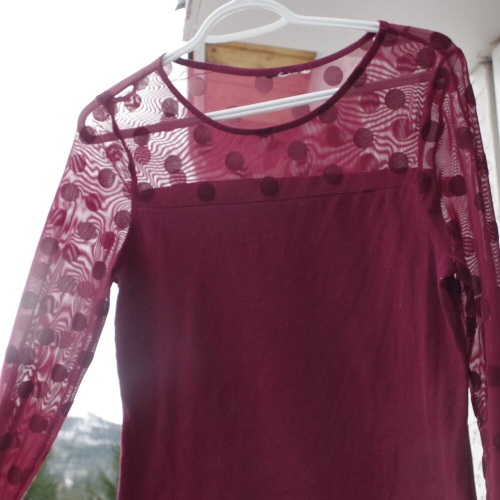 Burgundy Shear Ladies Blouse